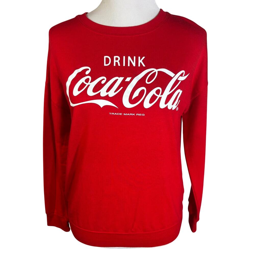Coca-Cola Women's Red Lightweight Pullover Graphic Sweatshirt Size XS